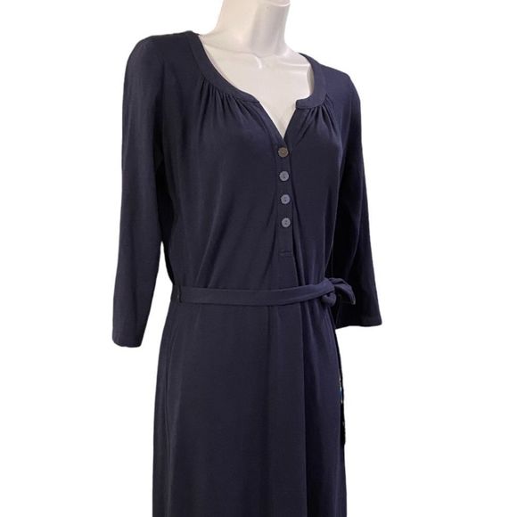 BODEN Midi Shirt Dress Navy Blue 4 4P - Picture 3 of 7
